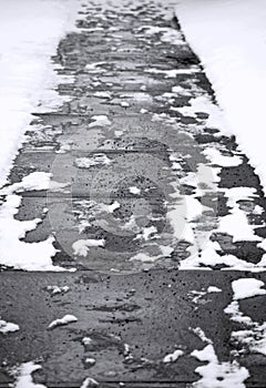 Abstract Winter Sidewalk