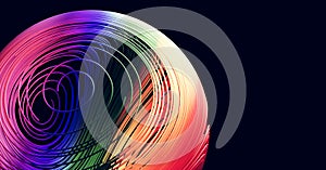 Abstract wire ball in rainbow colors background