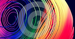 Abstract wire ball in rainbow colors background