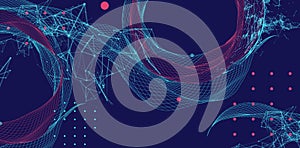Abstract wireframe background. Modern science art elements