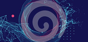 Abstract wireframe background. Modern science art elements