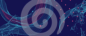 Abstract wireframe background. Modern science art elements