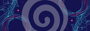 Abstract wireframe background. Modern science art elements