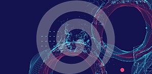 Abstract wireframe background. Modern science art elements