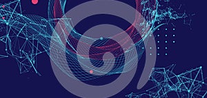 Abstract wireframe background. Modern science art elements