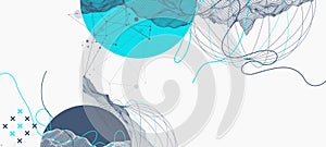 Abstract wireframe background. Modern science or technology art elements. Surface illustration