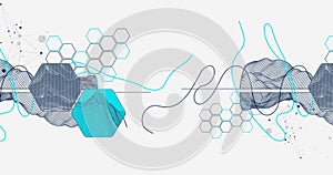 Abstract wireframe background. Modern science or technology art elements. Surface illustration