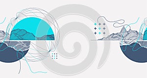 Abstract wireframe background. Modern science or technology art elements. Surface illustration