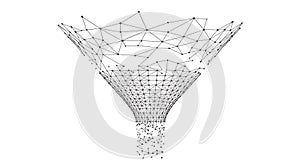 Abstract Wireframe Data Funnel - Digital Information Processing Concept