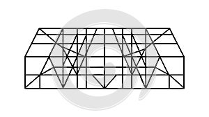 Abstract Wireframe Geometric Cube Structure, vector design Generative AI