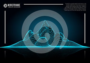 Abstract wireframe landscape background.