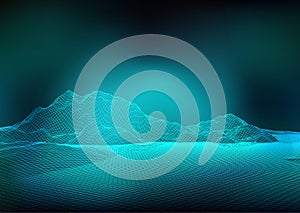 Abstract wireframe landscape design background