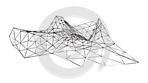 Abstract Wireframe Mesh Grid for Technology Data, vector design Generative AI