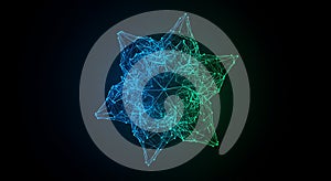 Abstract wireframe star plexus in neon gradient
