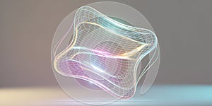Abstract wireframe structure floating in space