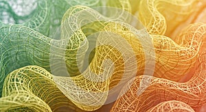 Abstract Wireframe Wave Background