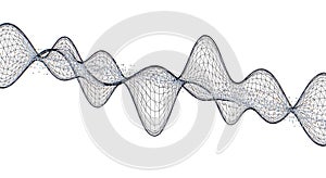 Abstract Wireframe Wave with Binary Code