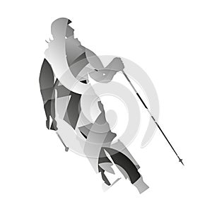 Abstract woman downhill skier