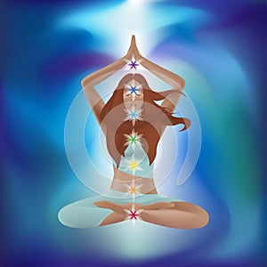Abstract woman in lotus position