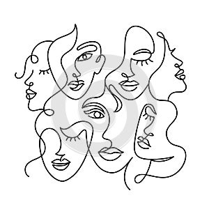 Abstract woman in a modern line art style.