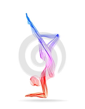 Abstract woman`s silhouette, yoga pose, asana