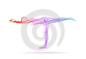 Abstract woman`s silhouette, yoga pose, asana