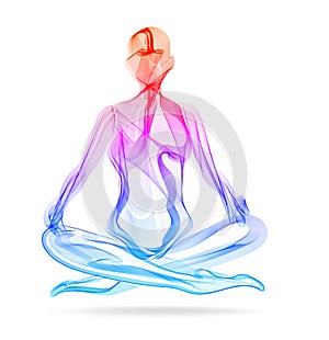 Abstract woman`s silhouette, yoga pose, asana