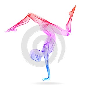 Abstract woman`s silhouette, yoga pose, asana