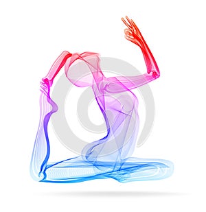 Abstract woman`s silhouette, yoga pose, asana