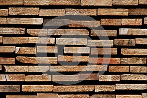 Abstract Wooden Background: Stacked Cross-Sections of Different Softwood Slats