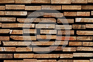 Abstract Wooden Background: Stacked Cross-Sections of Different Softwood Slats photo