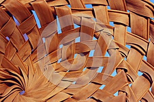 Abstract Wooden Backgrounds Textures.Cropped Shot Of A Basket.  Bamboo Hat Close Up.