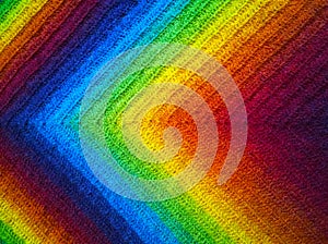 Abstract wool knitting background. Gradient of color of rainbow: burgundy  dark red  orange  yellow  green  classic blue  violet