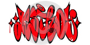 Abstract Word Destroy Graffiti Style Font Lettering Vector Illustration Art