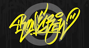 Abstract Word Ironcrew Graffiti Lettering With A Dark Background