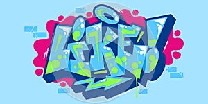 Abstract Word Like Graffiti Urban Streetart Style Font Lettering Vector Illustration Art photo