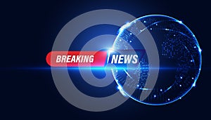 Abstract world breaking news concept background urgent news coverage latest news on a blue background