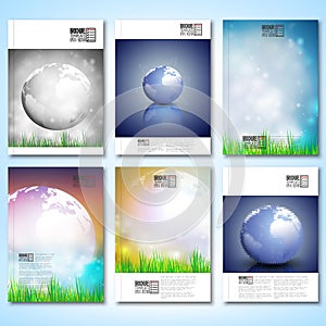 Abstract world globe background. Brochure, flyer