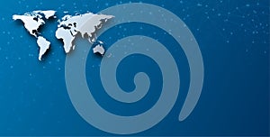 Abstract world map on blue