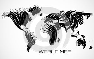 Abstract World map brush drawing