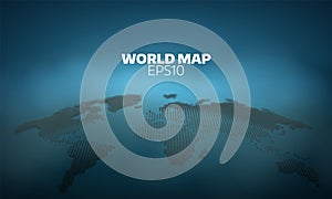 Abstract world map dot grid background. Vector hemispheres demonstration. geography atlas