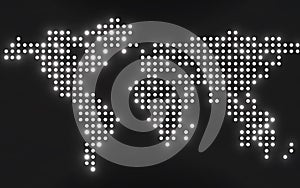 Abstract world map with glowing dots