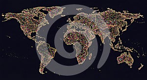 Abstract World Map with Network Connections