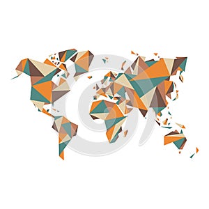 Abstract world map - vector illustration - geometric structure for presentation, booklet, website and other design projects.