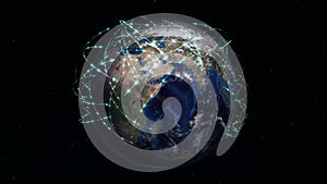 Abstract of world network, internet and global connection concept