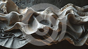 Abstract wrinkled metallic fabric texture in close-up view photo