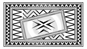 Abstract X-Patterned Rectangular Frame Vector Design, vector design Generative AI