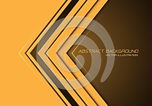 Abstract yellow arrow direction on dark blank space with text design modern futuristic background vector