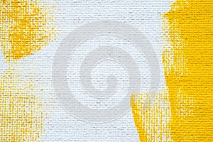 Abstract yellow background white grunge border yellow color with white canvas edges, vintage grunge background texture