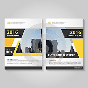 Abstract yellow black annual report Leaflet Brochure Flyer template design, book cover layout design